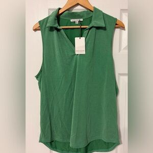 NWT Green Envelope Sleeveless Soft Green Polo Top
